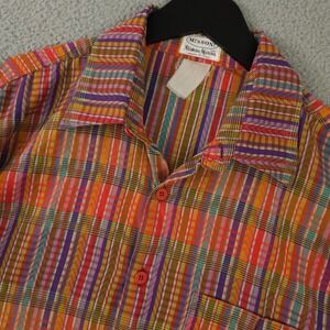 VTG 70s Missoni Neiman Marcus Shirt Mens 52 Red Orange Striped Button Up Italy